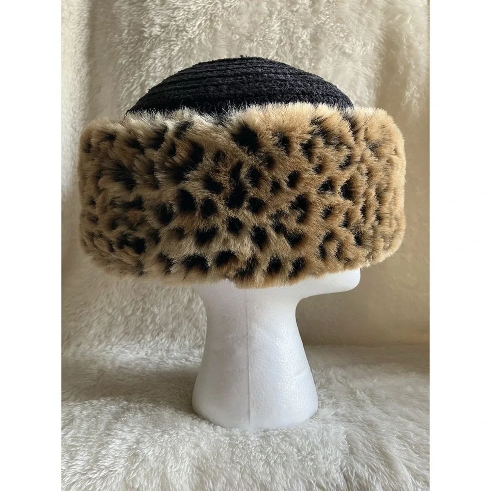 Betmar New York Leopard Print Faux Fur Cuffed Hat OSFM